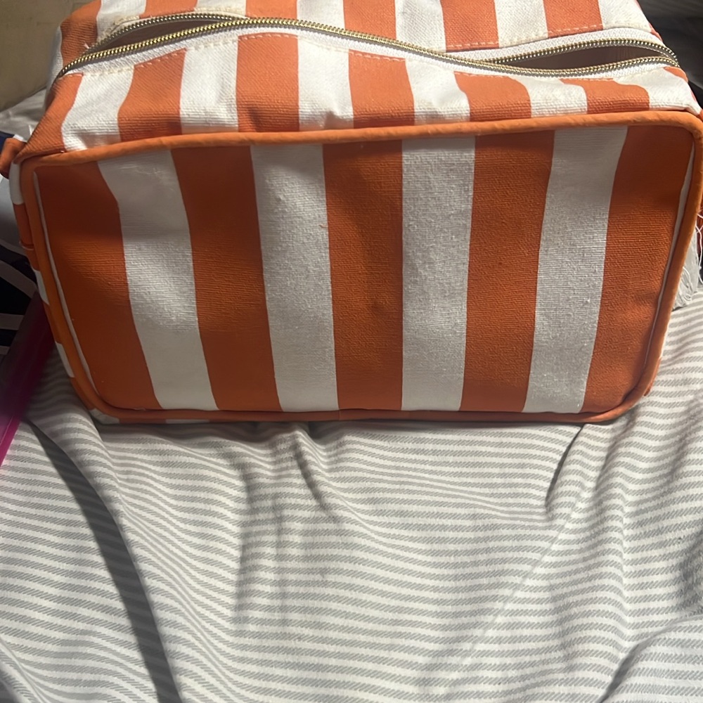 Orange and White Striped Bag